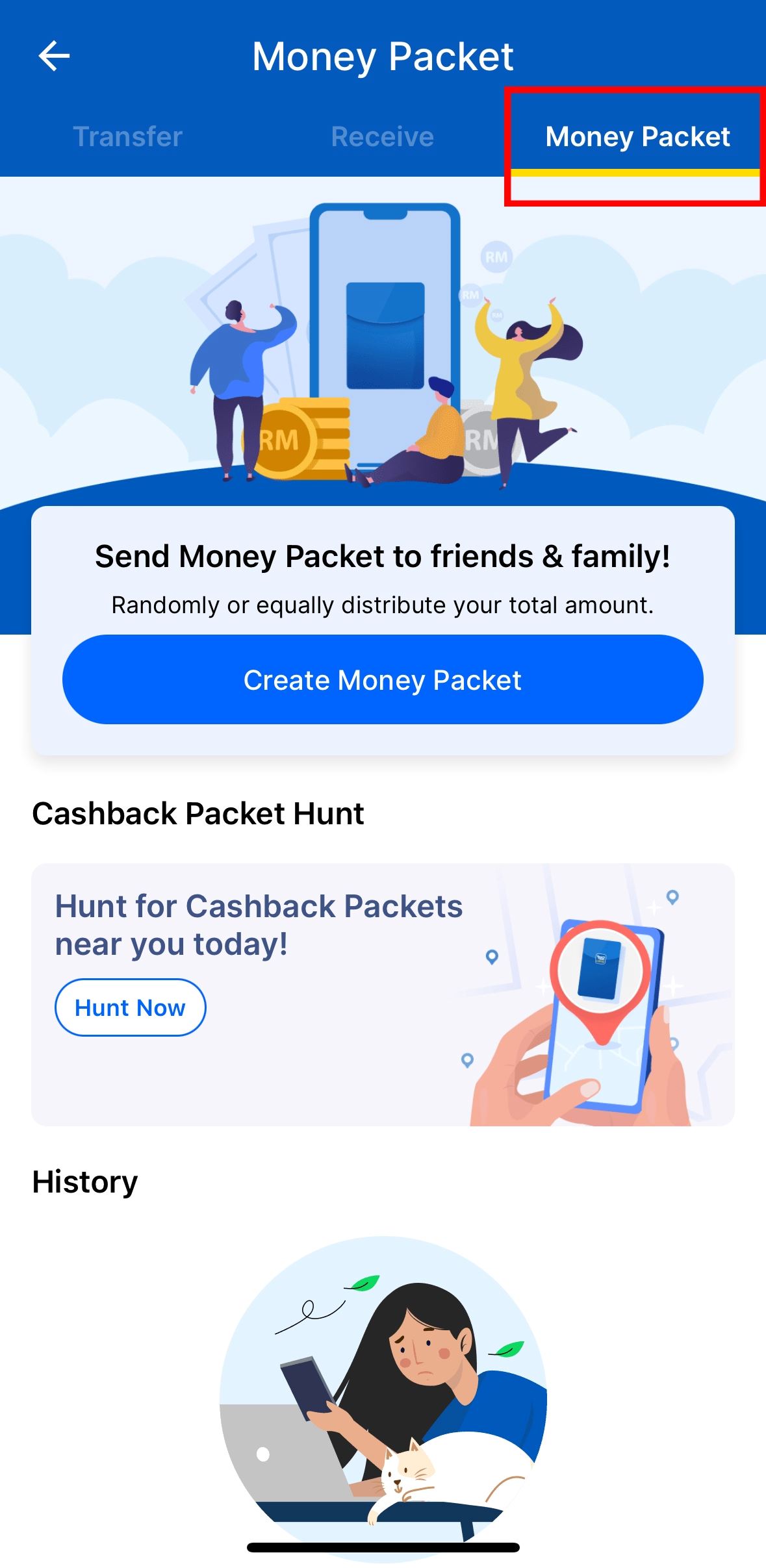 领取touch ‘n go ewallet商家红包🧧cashback packet hunt功能🔥