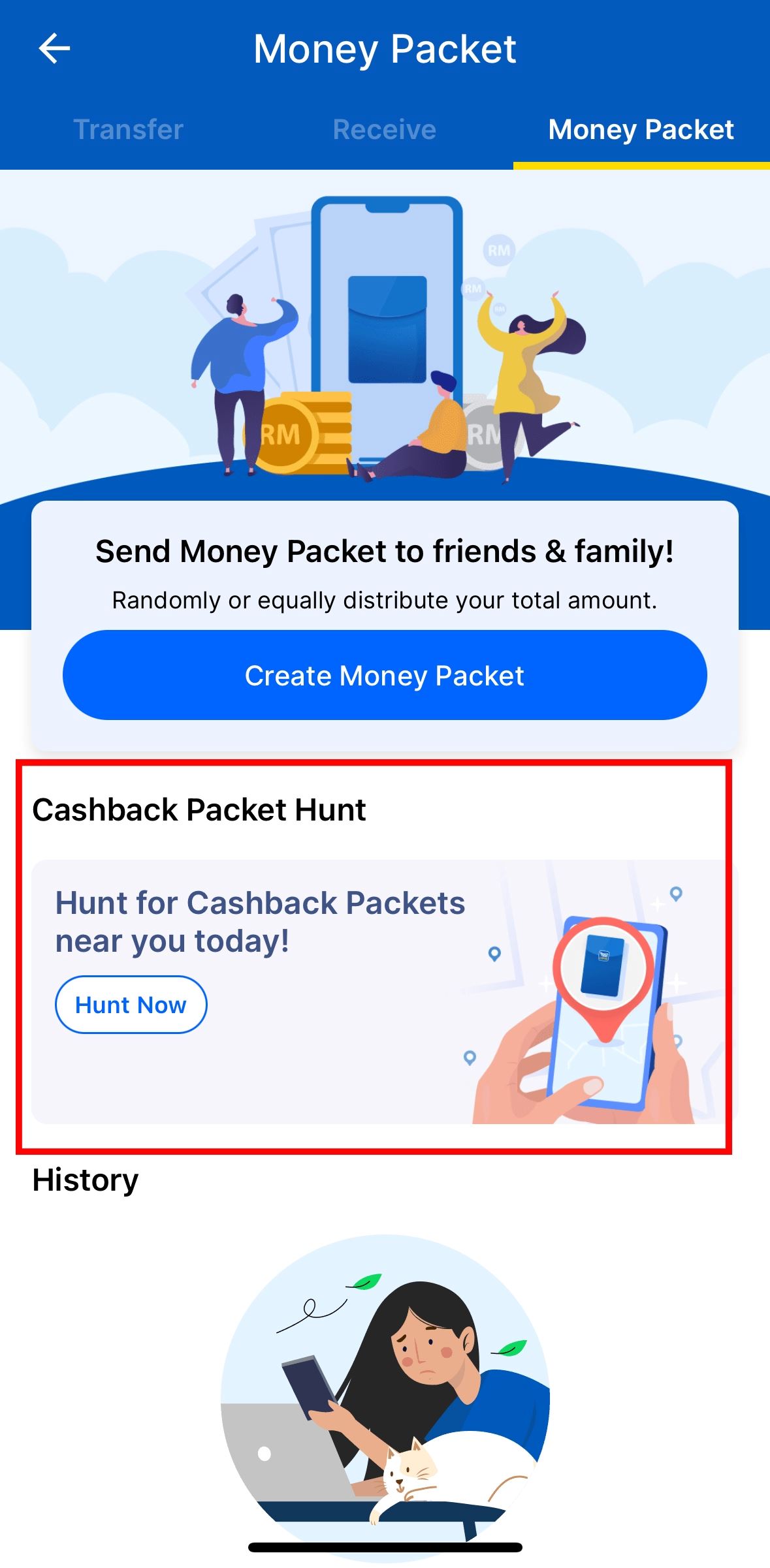 领取touch ‘n go ewallet商家红包🧧cashback packet hunt功能🔥