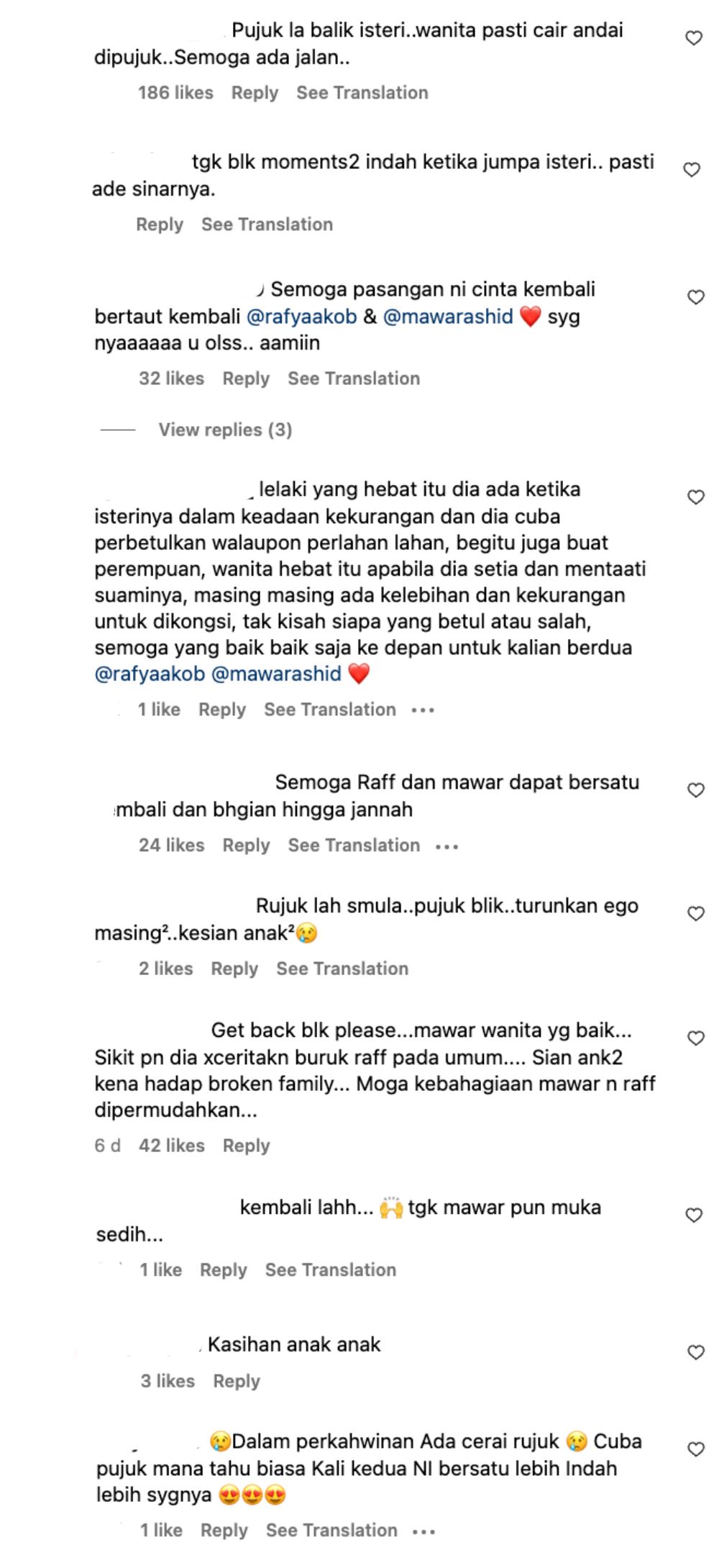 netizen pakat pujuk suruh raf yaakob rujuk semula dengan mawar rashid