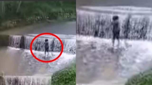 selamba mandi kolam takungan, bahaya hanyut air deras