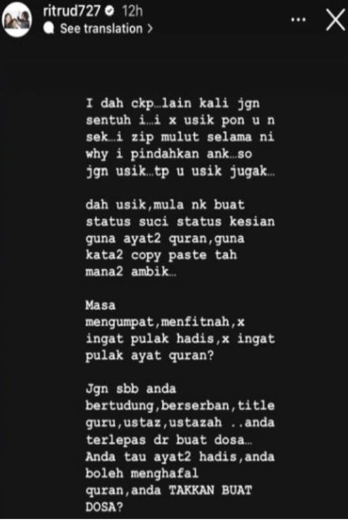 rita rudaini tuntun guru wanita membuat permohonan maaf