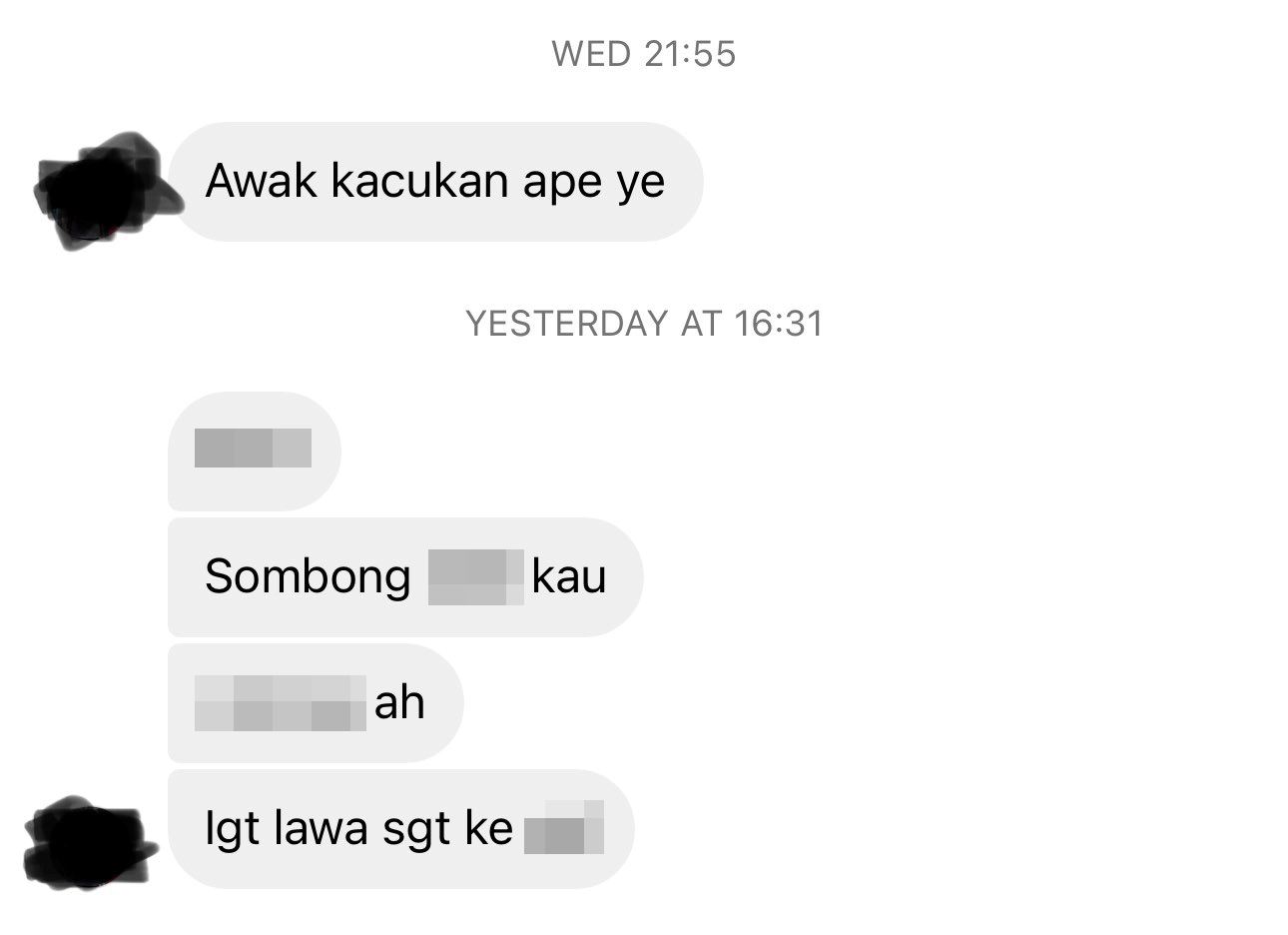 amelia henderson kongsi mesej kena maki individu ini, “ingat lawa sangat ke?”