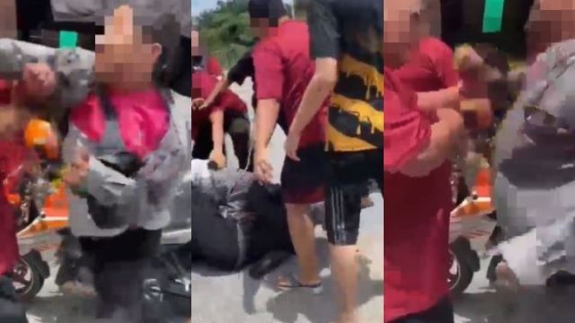 netizen terkejut lihat 11 individu terlibat pergaduhan, aksi berbalas tumbukan