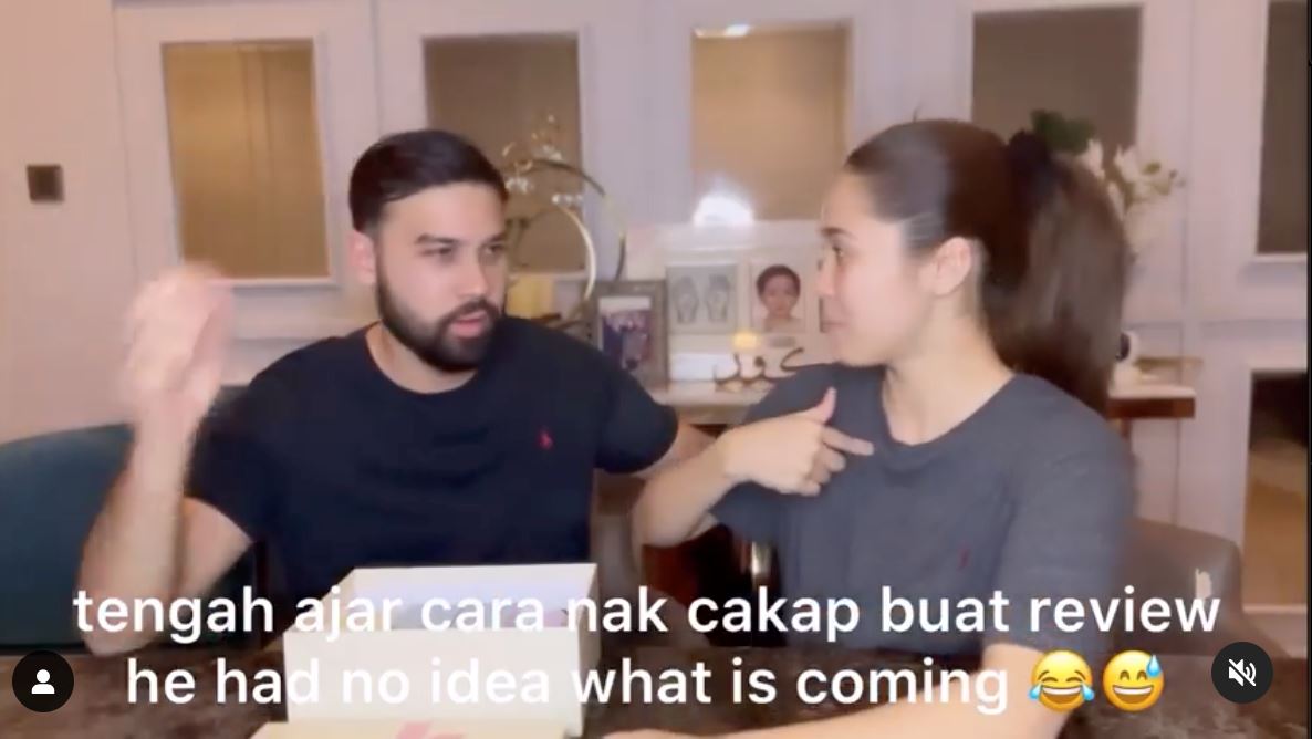 nak buat video review produk, sekali emma maembong surprisekan husband hamil anak kedua