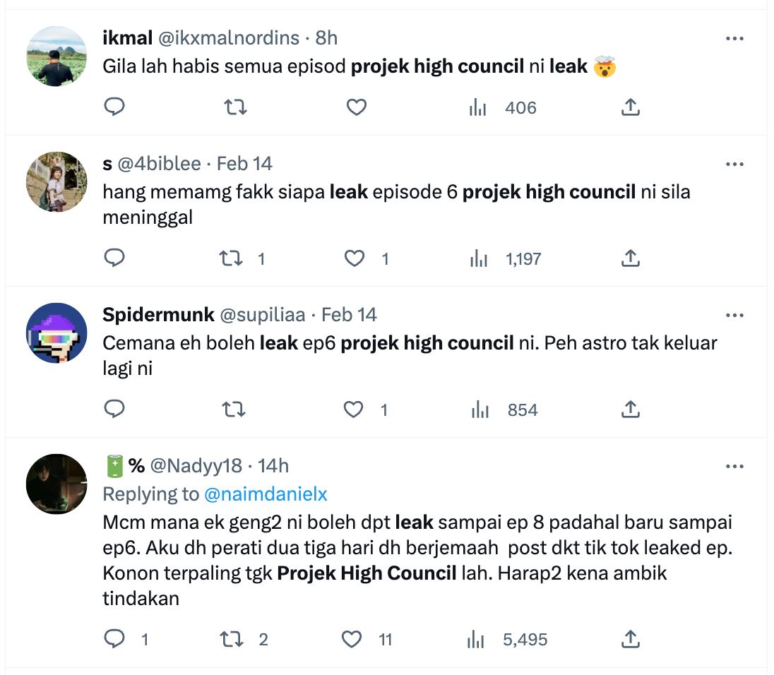 geng kudrat berang, projek high council belum tayang tv tapi dah bocor di internet