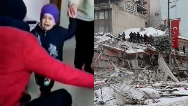 anak meraung tangisan disatukan semula bersama bapanya akibat gempa bumi di turkiye