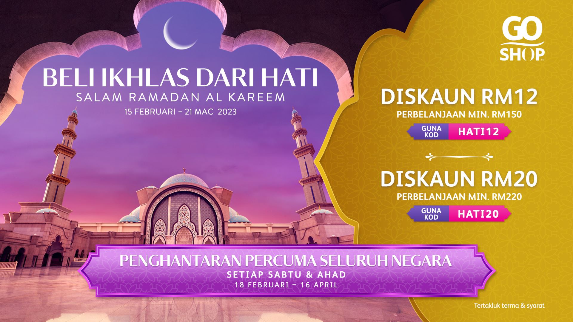 nikmati diskaun sehingga rm20 di go shop sempena bulan ramadan ini