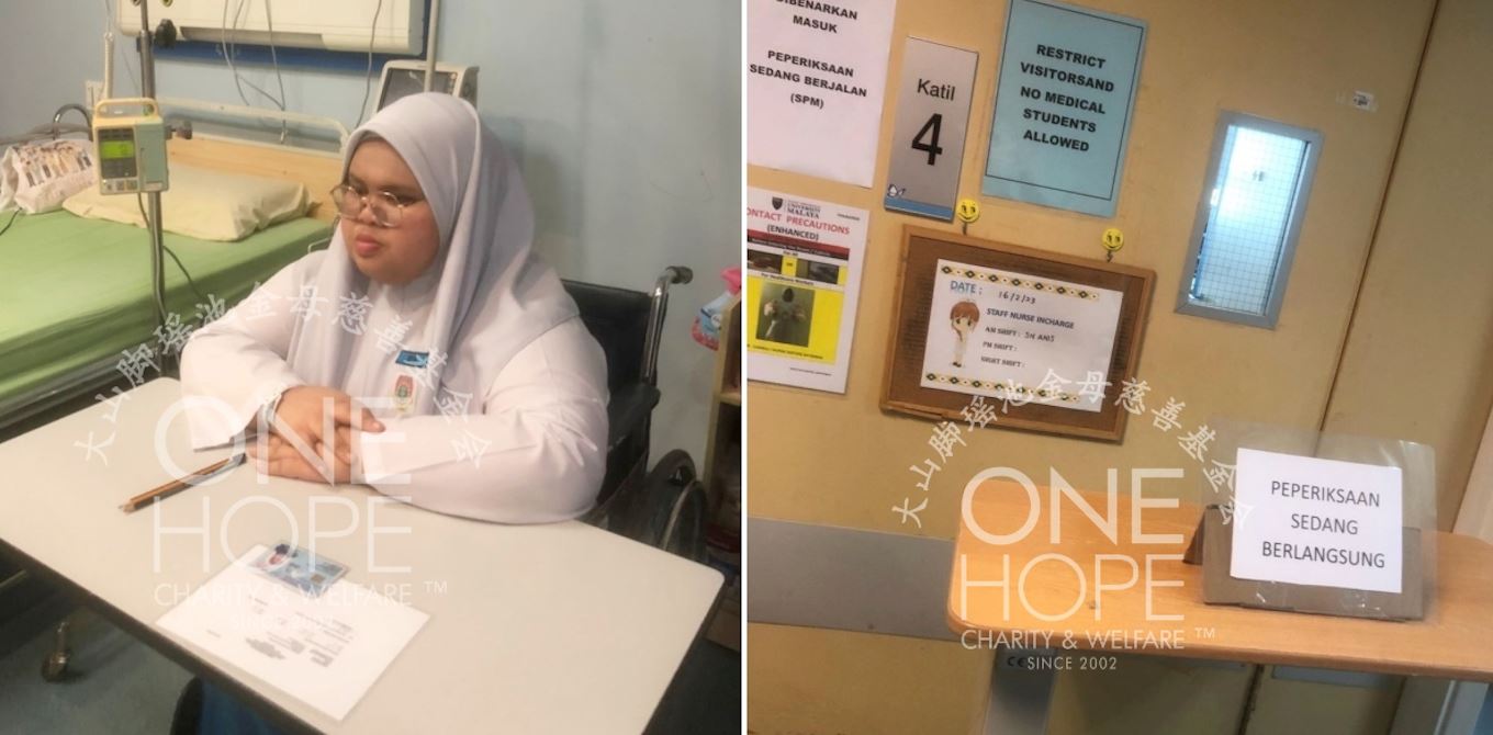 calon spm ini tetap ambil exam walau atas katil hospital
