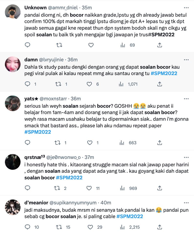 kecoh ada soalan bocor sejarah spm2022, ramai pelajar luah rasa kecewa!
