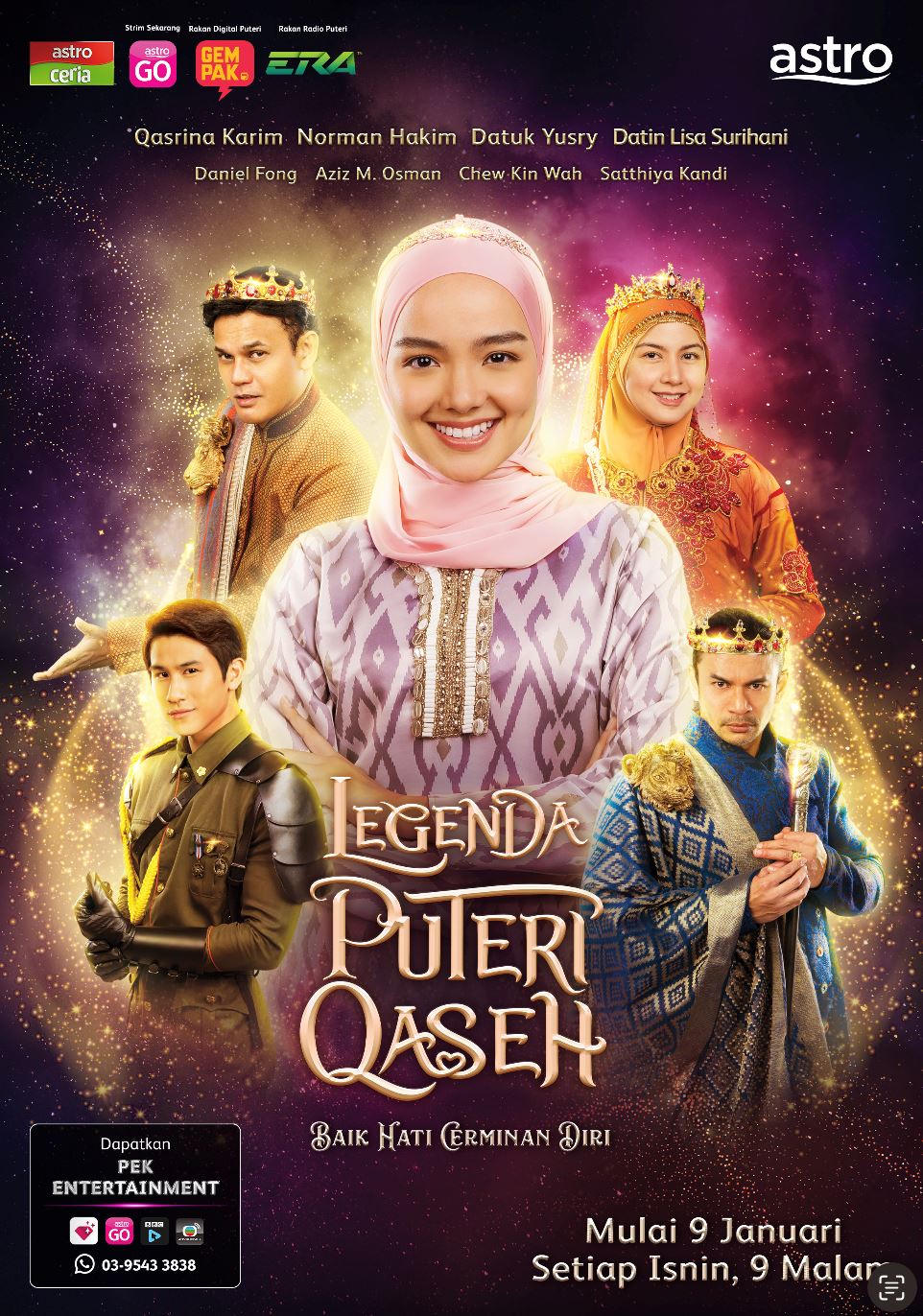 legenda puteri qaseh angkat kisah klasik fiksyen, qasrina karim teraju watak utama