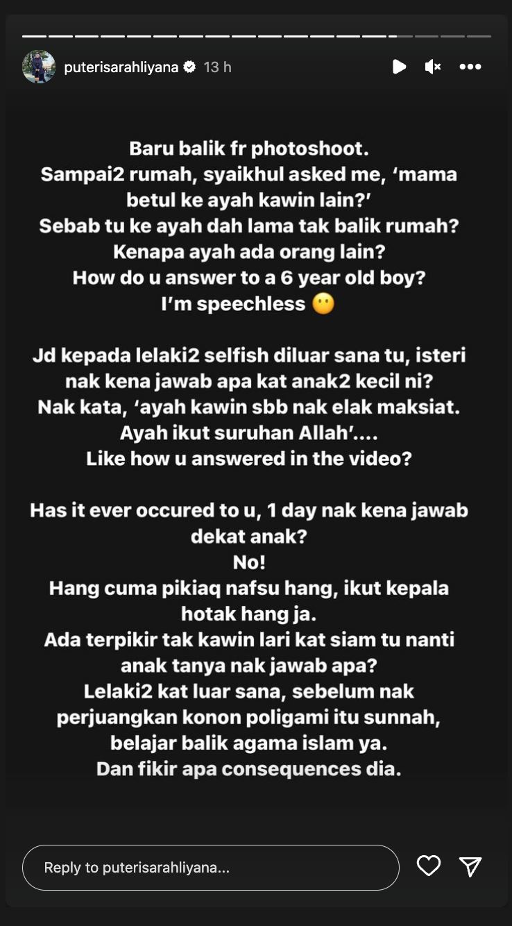 “mama betul ke ayah kahwin lain?”, puteri sarah terkedu dengar soalan anak