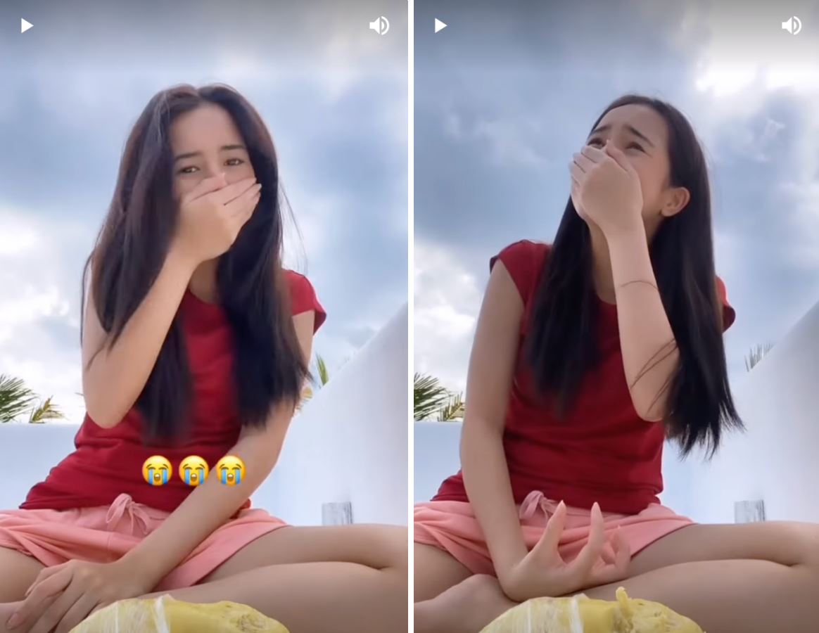 beby tsabina menangis akibat kena paksa makan durian [video]