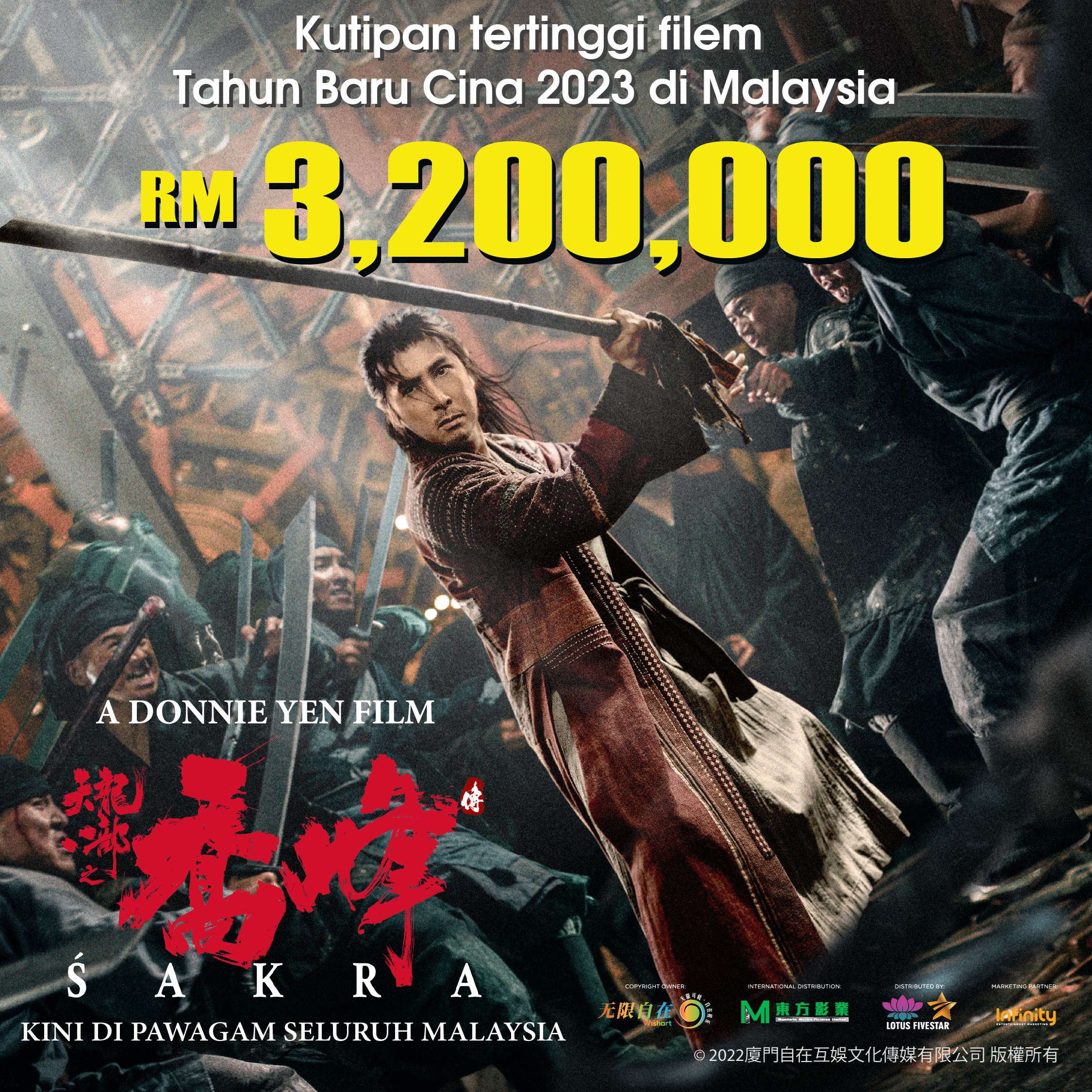 luar biasa!  filem sakra arahan donnie yen catat kutipan tertinggi rm 3.2 juta di tahun baru cina 2023