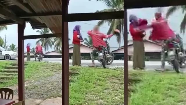 suami dayus bertindak pukul kepala isteri guna topi keledar