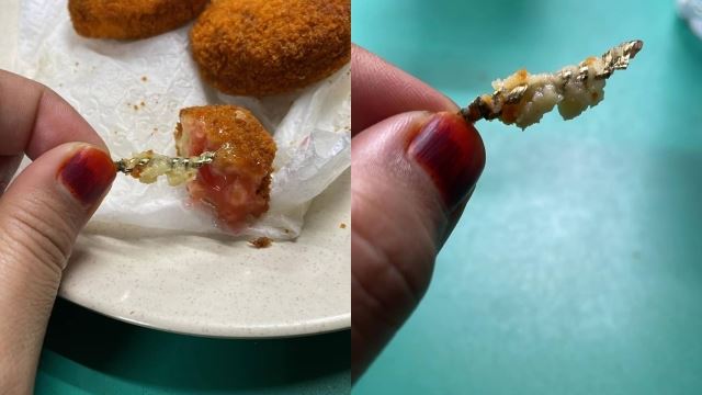 selera wanita ini terbantut apabila skru besi ditemui di dalam nugget