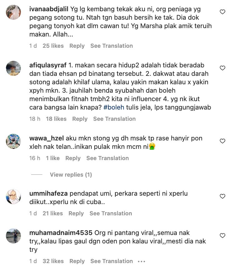 “yakinnya kamu,” makan sotong dan udang hidup, masya masyitah diserang netizen lagi