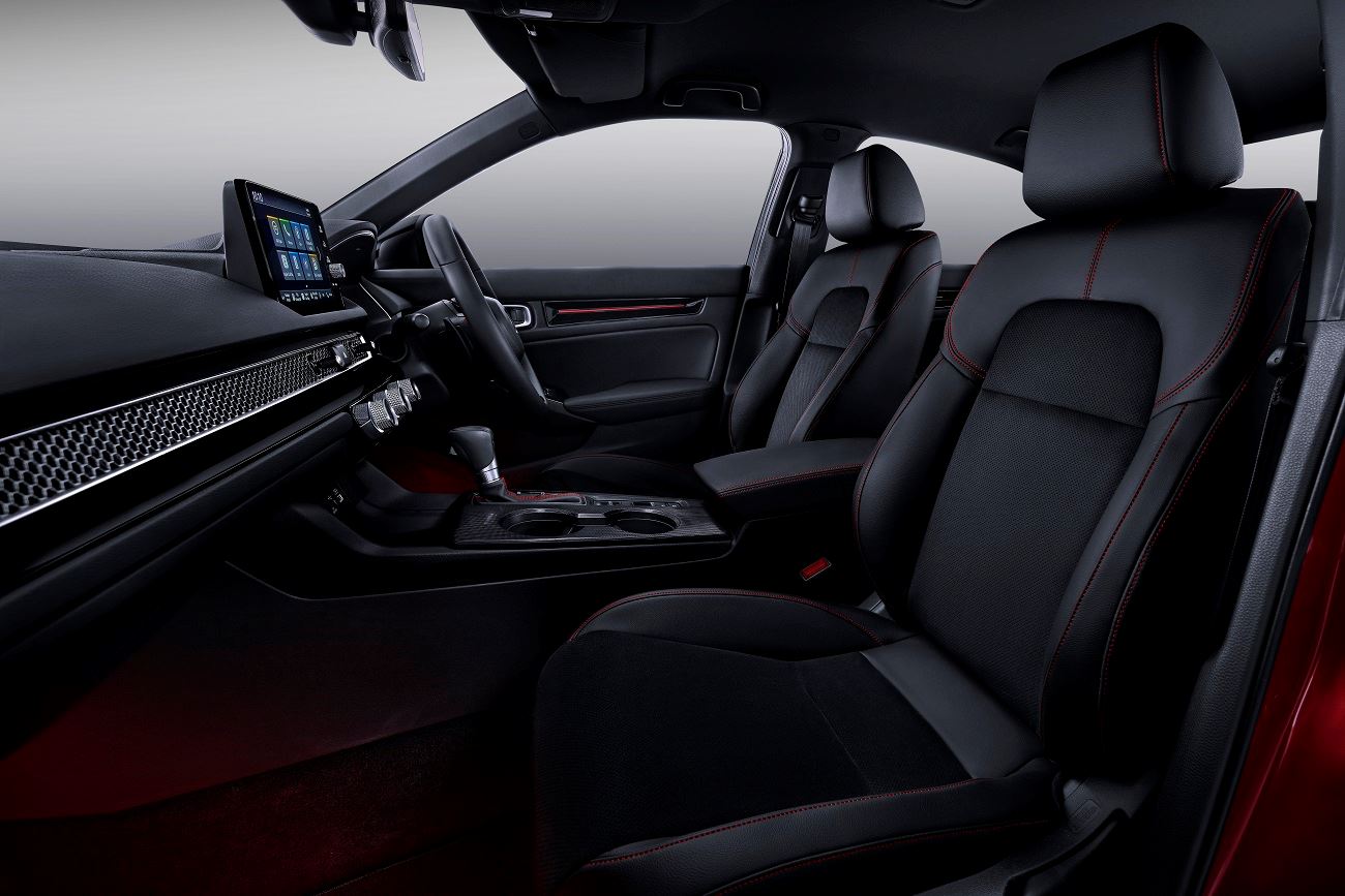 Sleek back interior of Honda Civic e:HEV RS