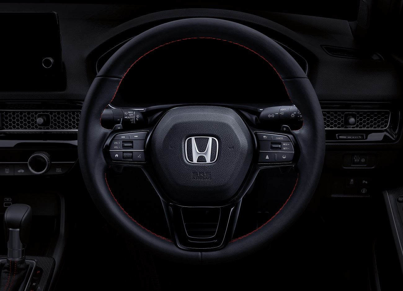 Leather Steering Wheel With Control Buttons