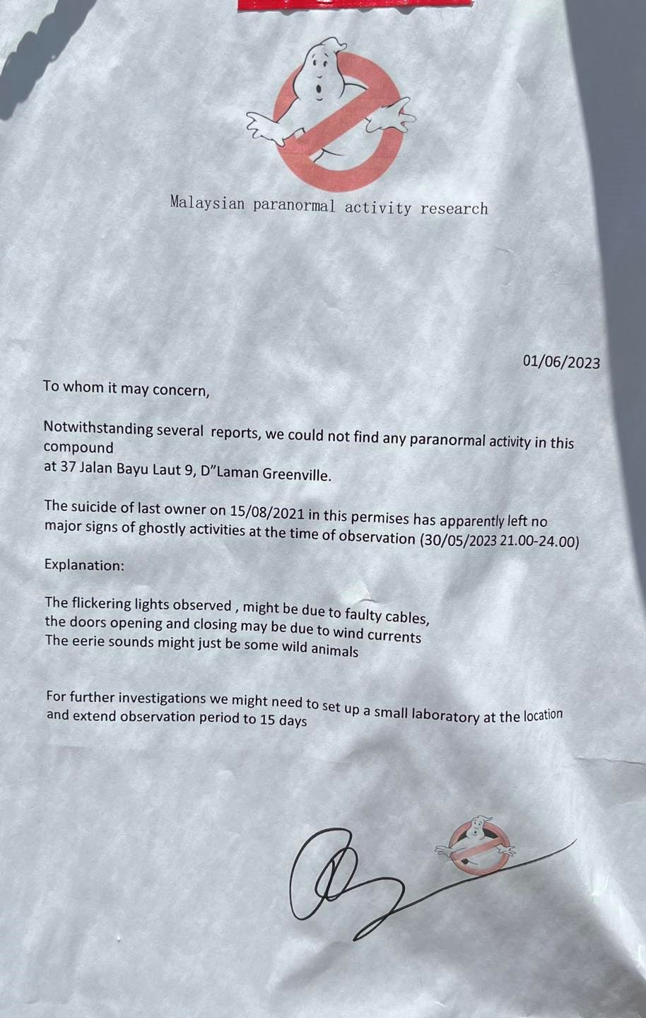 supernatural fears addressed! paranormal research team clears haunted house allegations