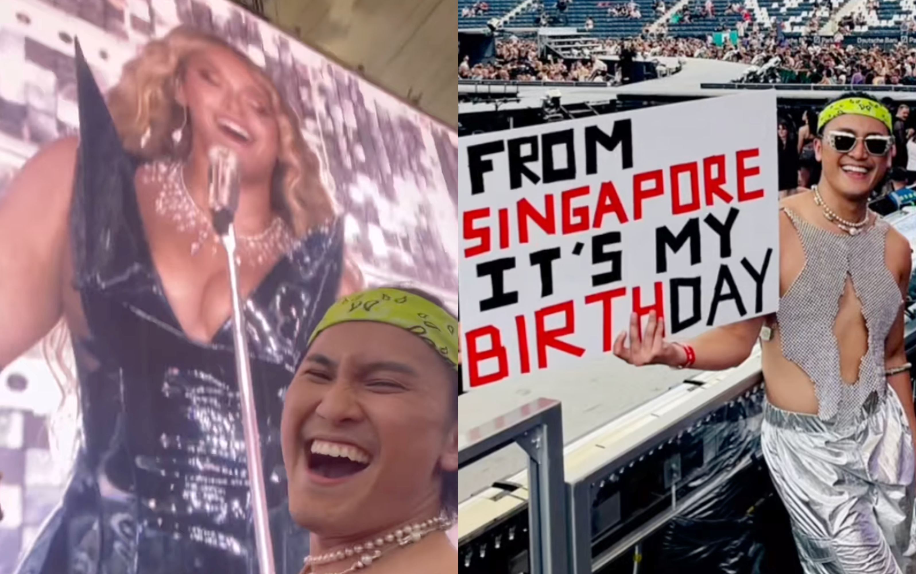 “happy birthday!” beyoncé grants birthday wish to singaporean comedian hirzi zulkiflie at frankfurt concert