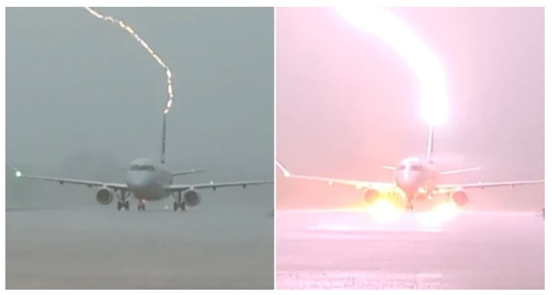 imej pesawat disambar petir sempat dirakam jurufoto, “yang itu kena!”