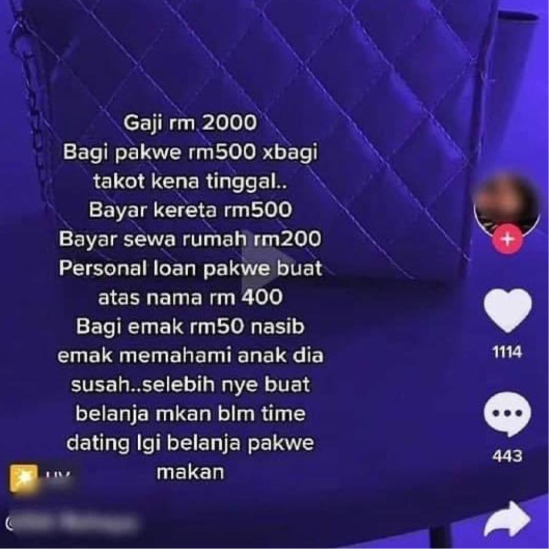 netizens shocked to find out that woman “pays” rm500 monthly to bf, while mother receives rm50