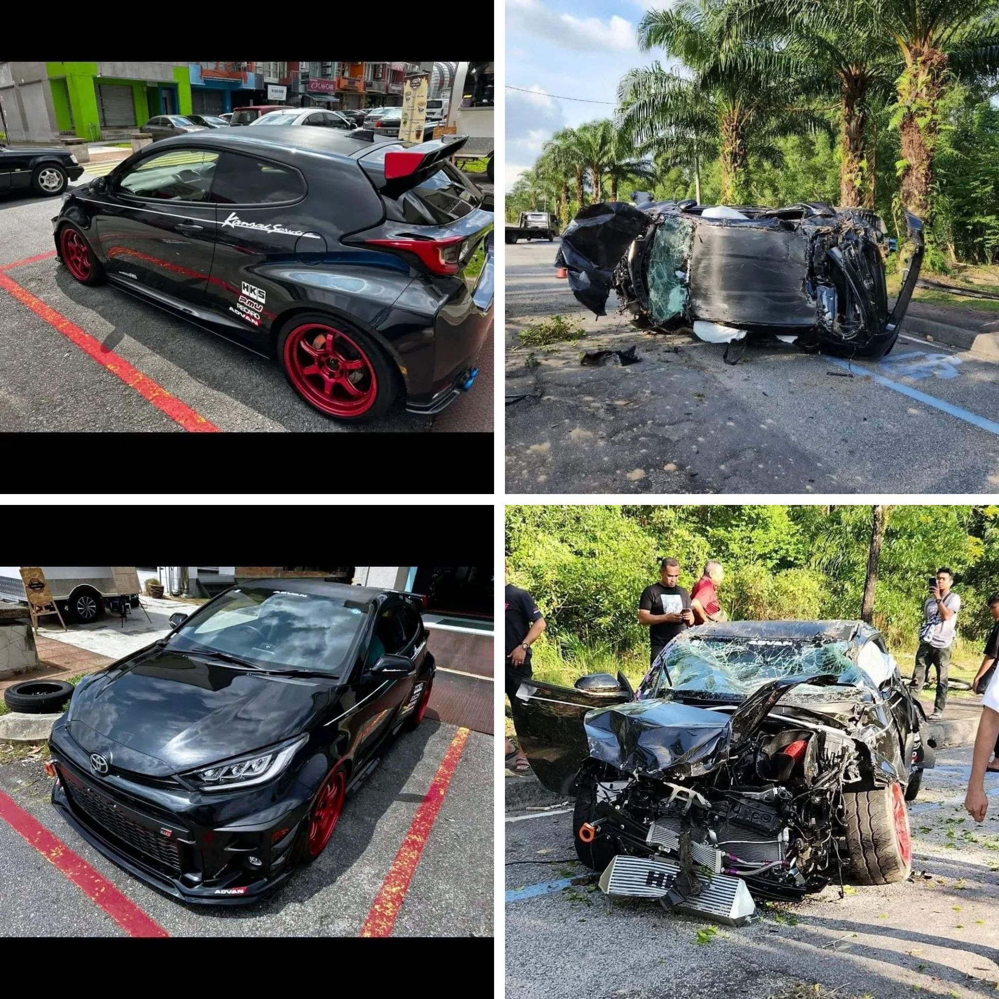 pekin ibrahim reda kereta gr yaris kansai d1 edition miliknya ‘total lost’ dipandu rakan