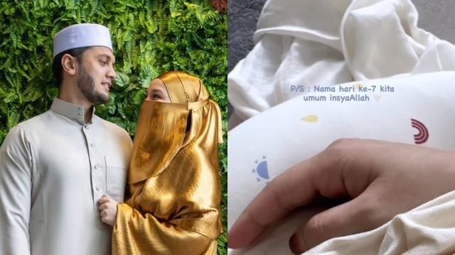 neelofa, pu riz syukur timang cahaya mata kedua