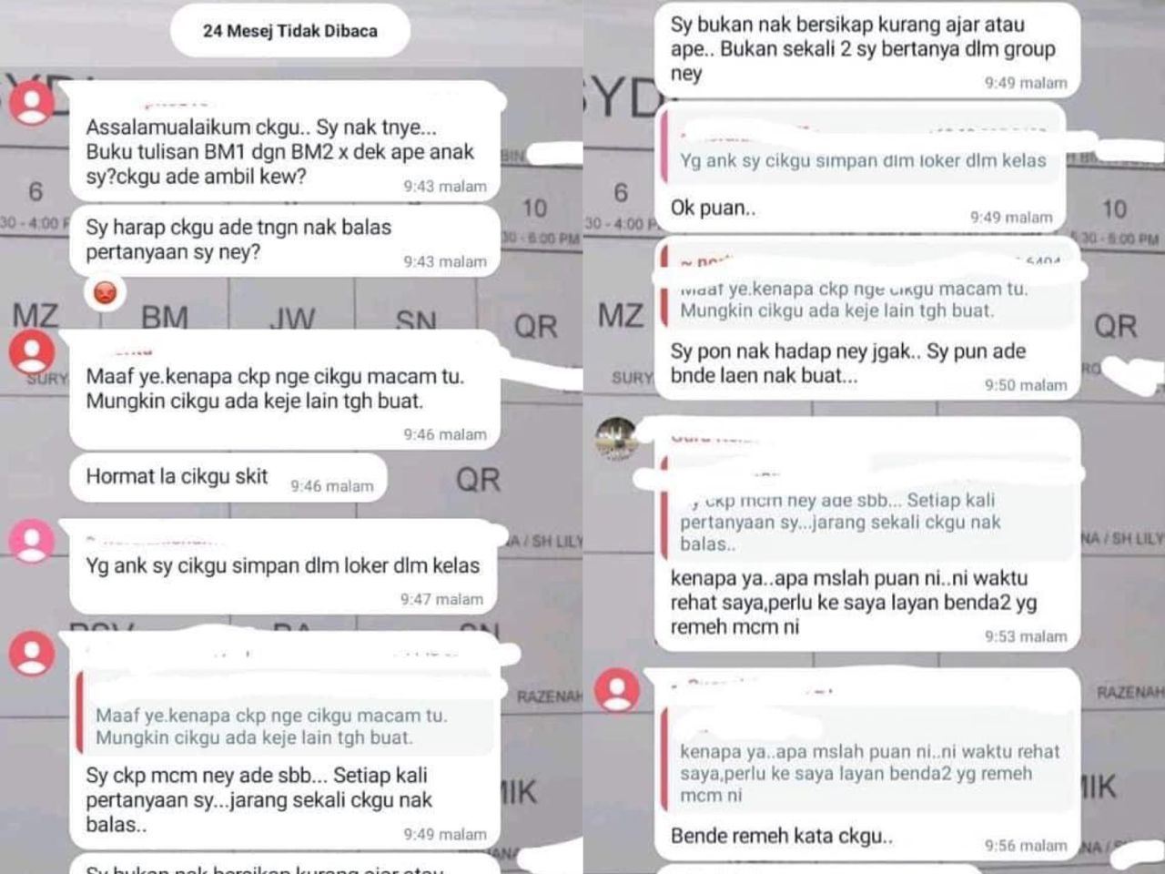 wanita berang guru tak balas ‘whatsapp’ - “cikgu tak ada tangan ke nak balas?”