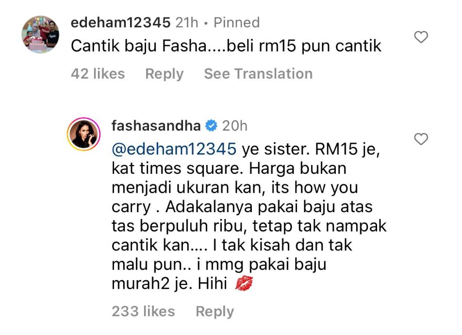 netizen puji sikap fasha sandha yang tak malu pun pakai baju murah