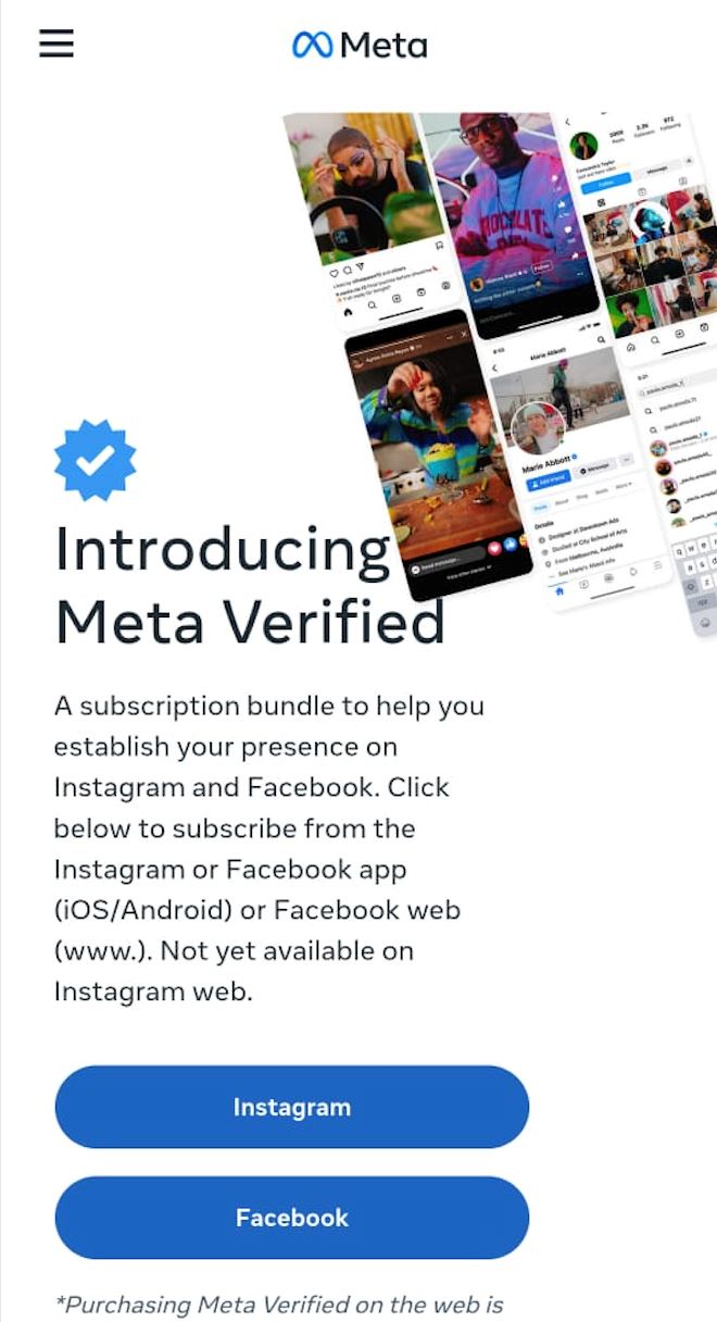 meta tawar tanda calit biru pada ig dan fb dengan bayaran bulanan di malaysia