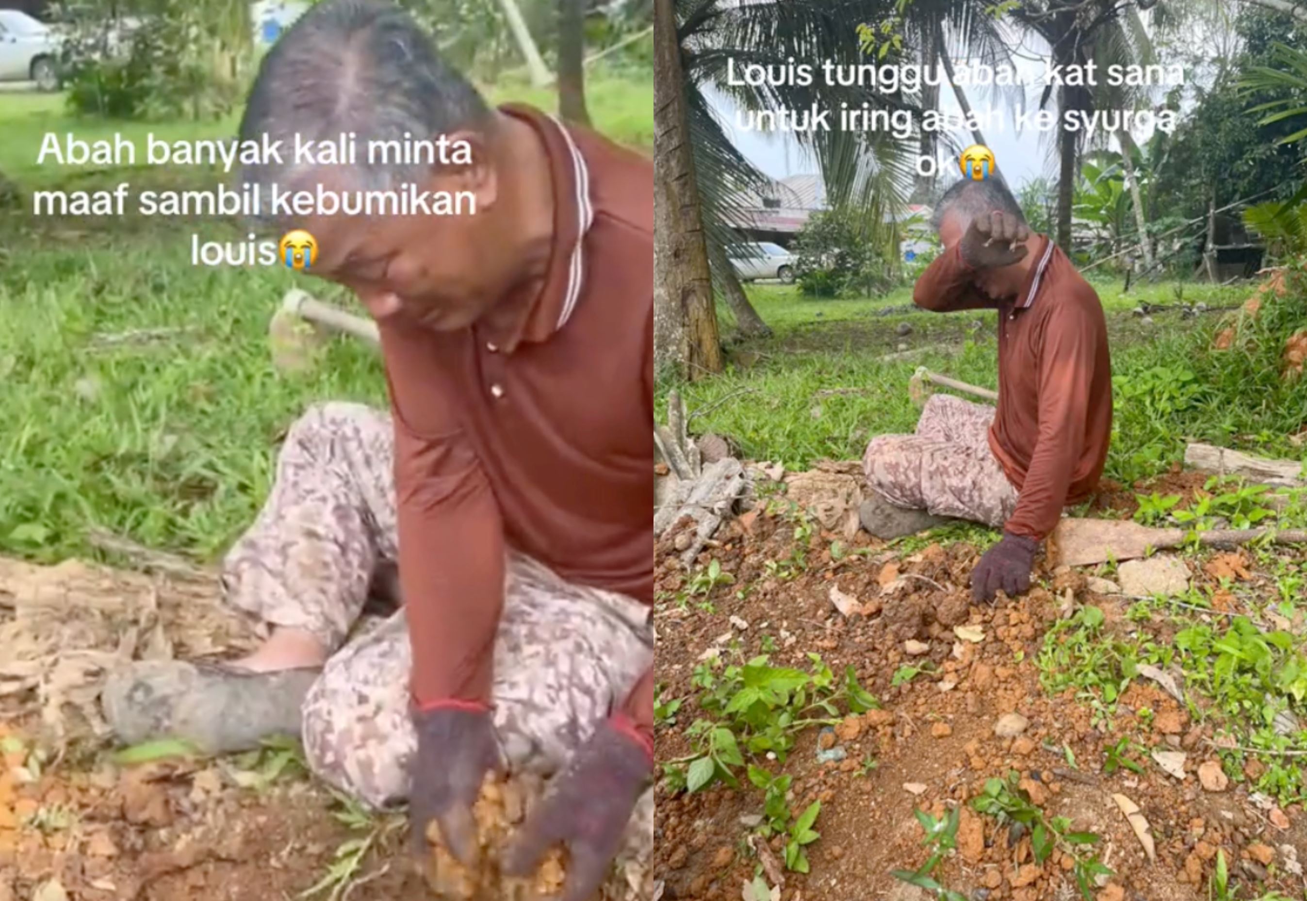 heartfelt farewell! video of uncle in tears while burying his pet cat goes viral, netizens touched