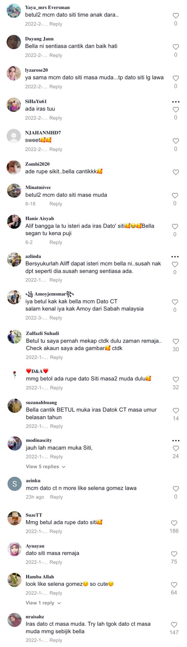 “orang kata muka awak macam datuk siti nurhaliza masa muda?” aliff aziz tanya bella astillah