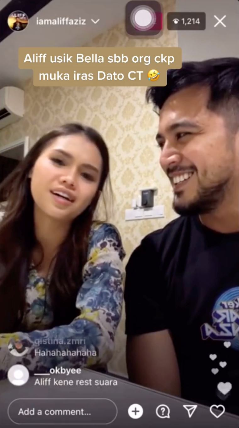 “orang kata muka awak macam datuk siti nurhaliza masa muda?” aliff aziz tanya bella astillah