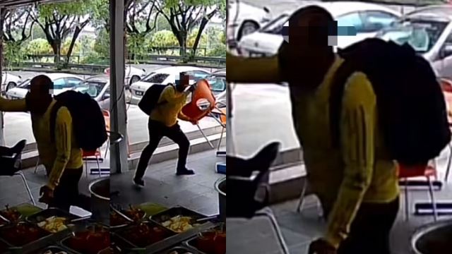 amarah kuasai diri! lelaki mengamuk sampai baling air, nasi