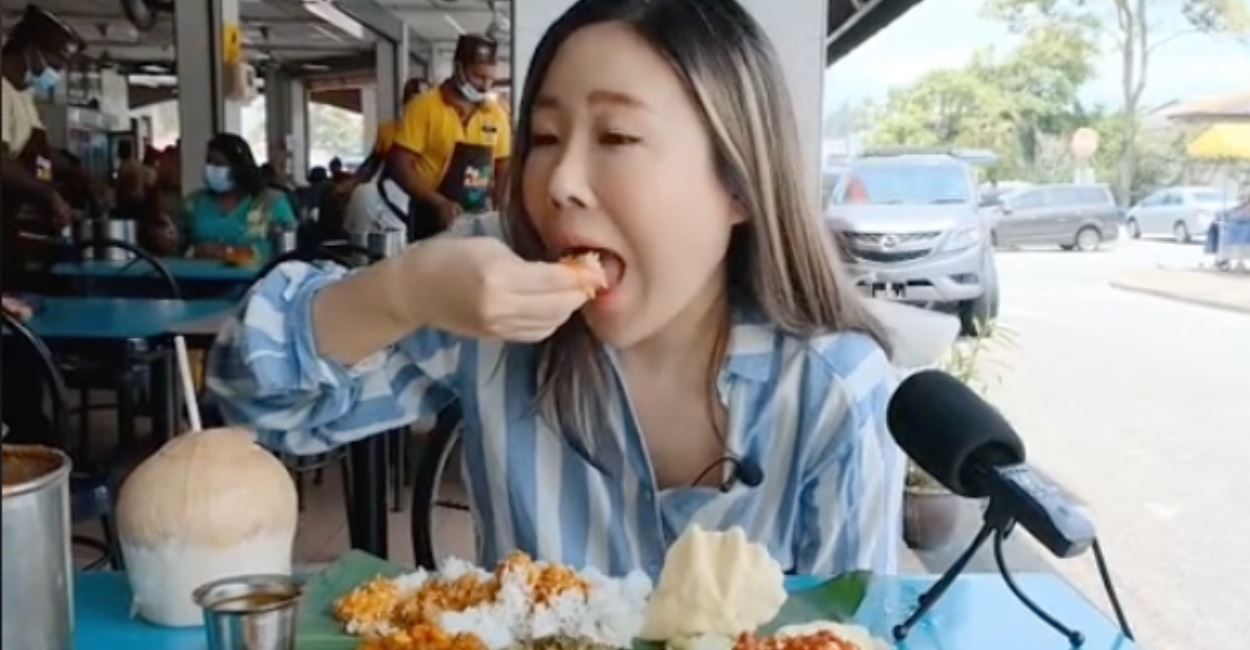 foreign influencer delights netizens with her epic banana leaf rice adventure in malaysia!