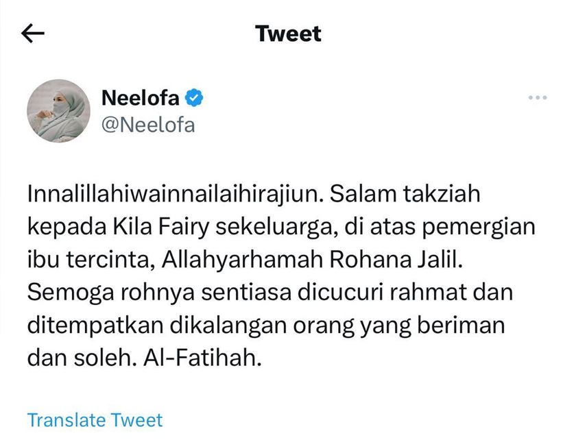 penyanyi terkenal, rohana jalil meninggal dunia pada usia 68 tahun