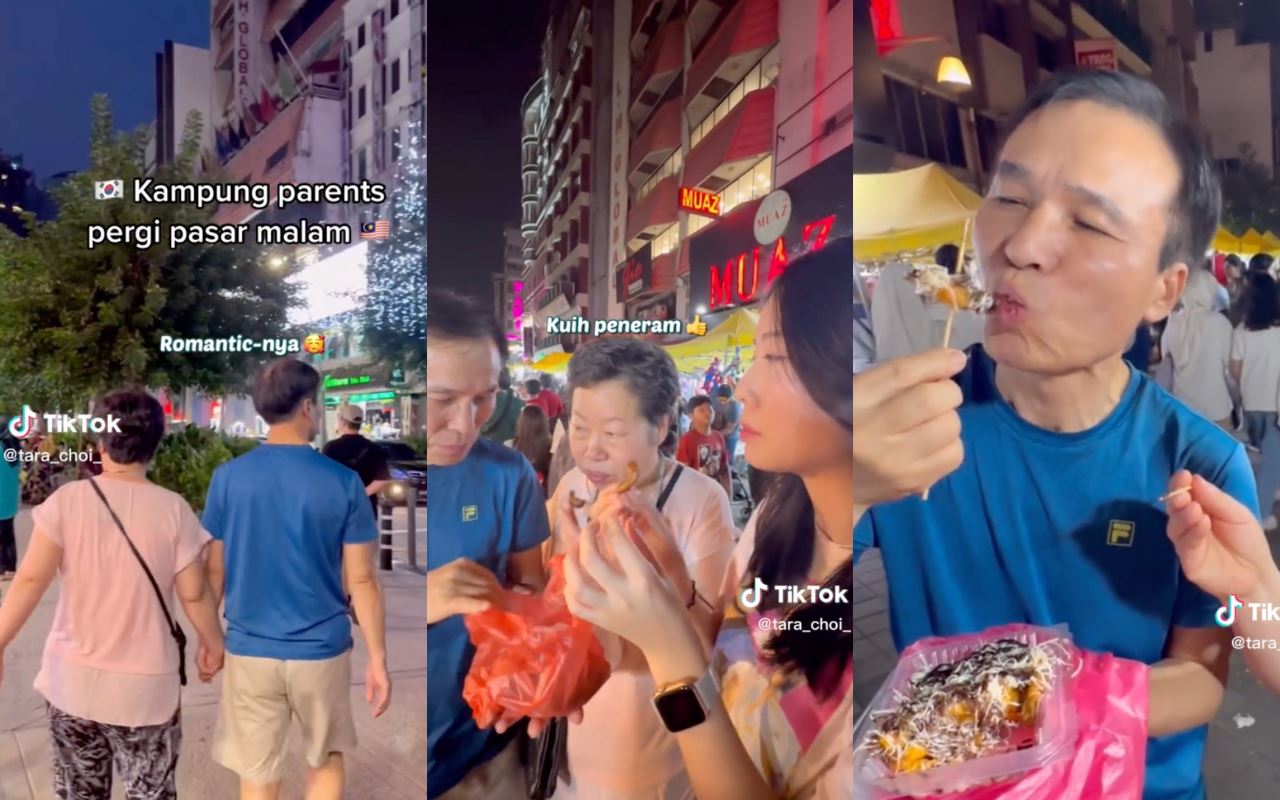 korean tiktoker brings parents to pasar malam in kl, orders food in bahasa melayu