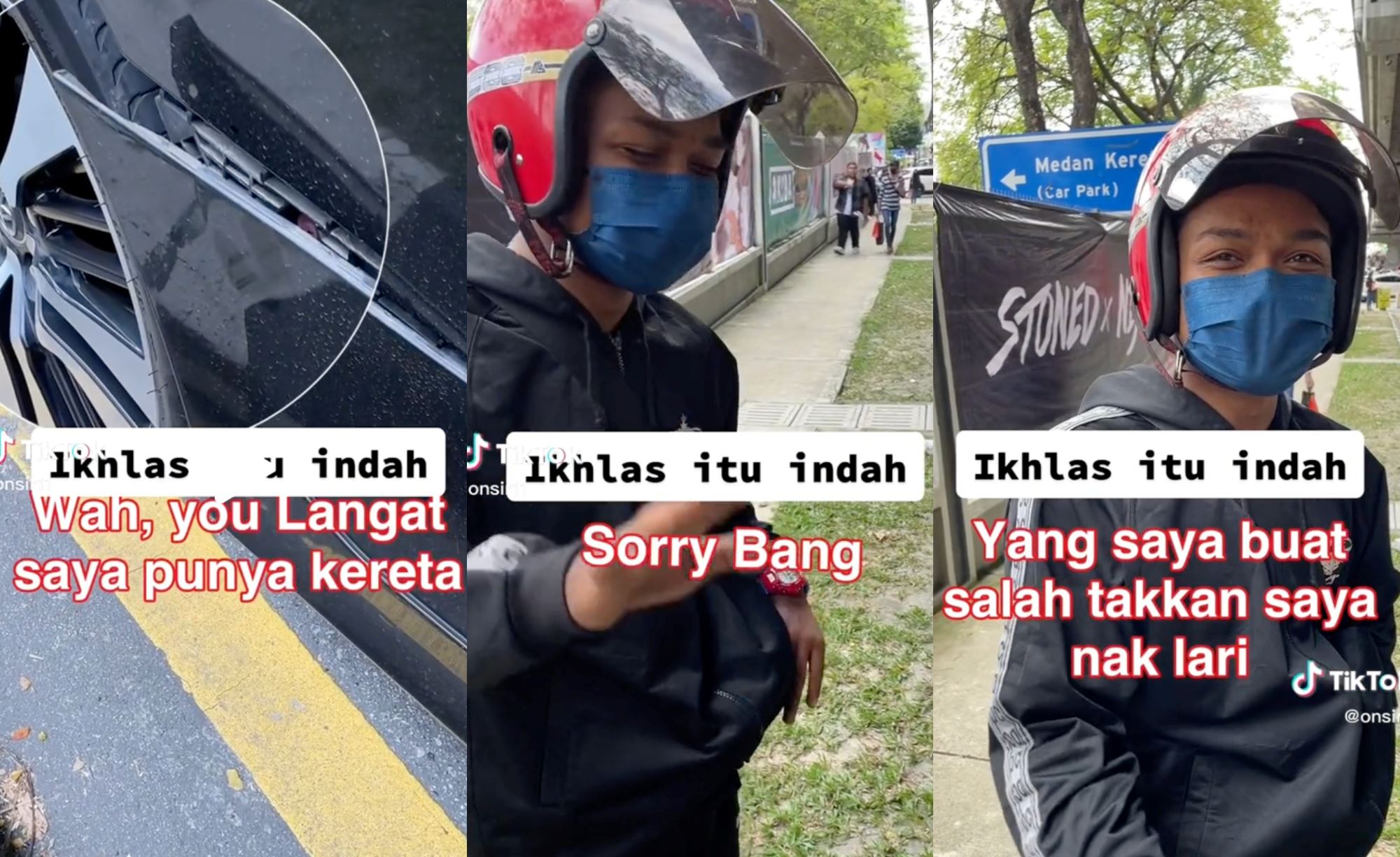m’sians praise delivery rider for admitting his mistake after getting into accident