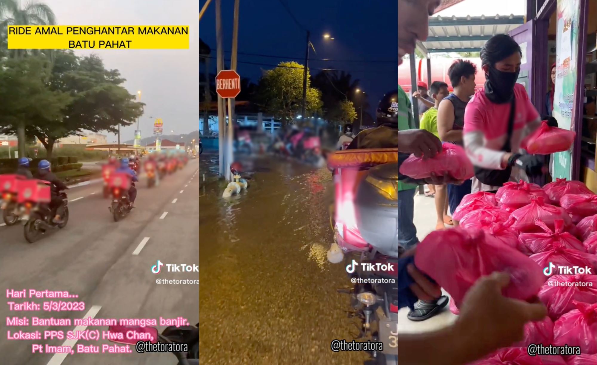 m’sian food delivery riders band together to send food to flood victims in johor