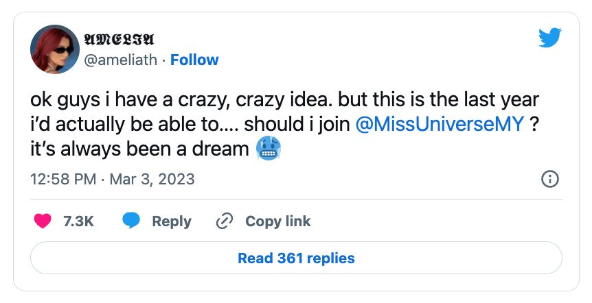 “patutkah saya sertai miss universe malaysia?” amelia henderson luah idea ‘gila’