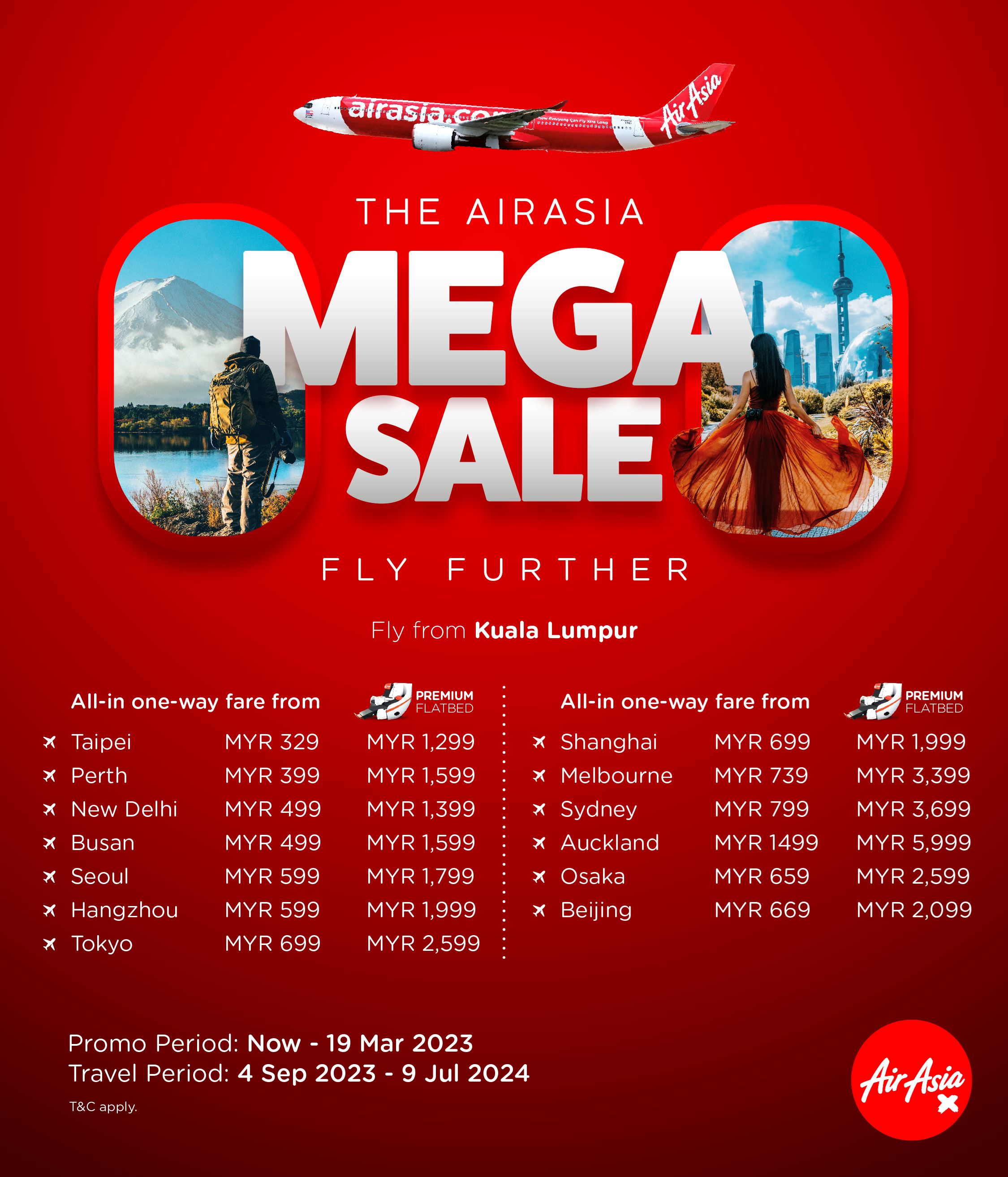 AirAsia mega sale fly further poster