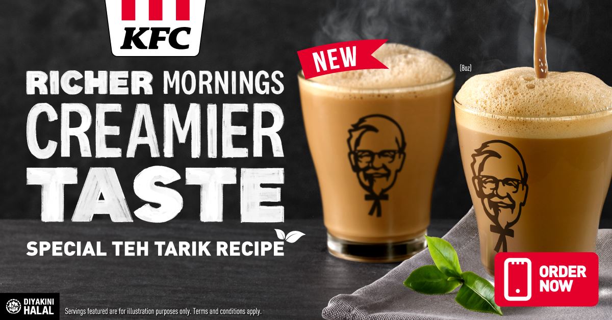 Poster of new teh tarik recipe with KFC