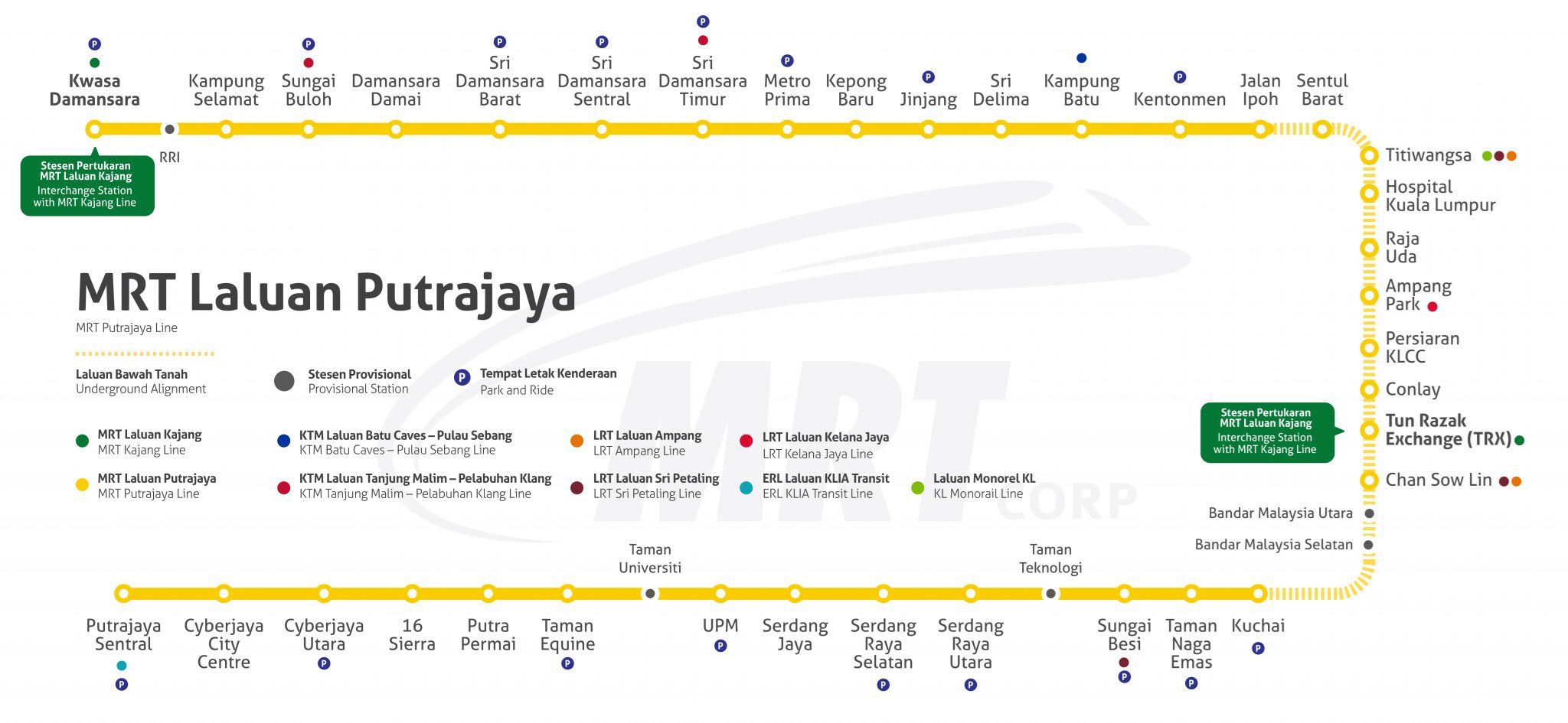 ini kawasan yang akan dilalui jika anda guna mrt laluan putrajaya