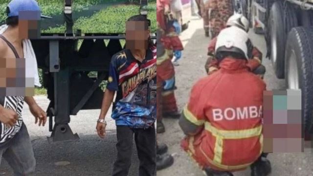 orang awam tak puas hati, pukul pemandu treler gilis murid sekolah