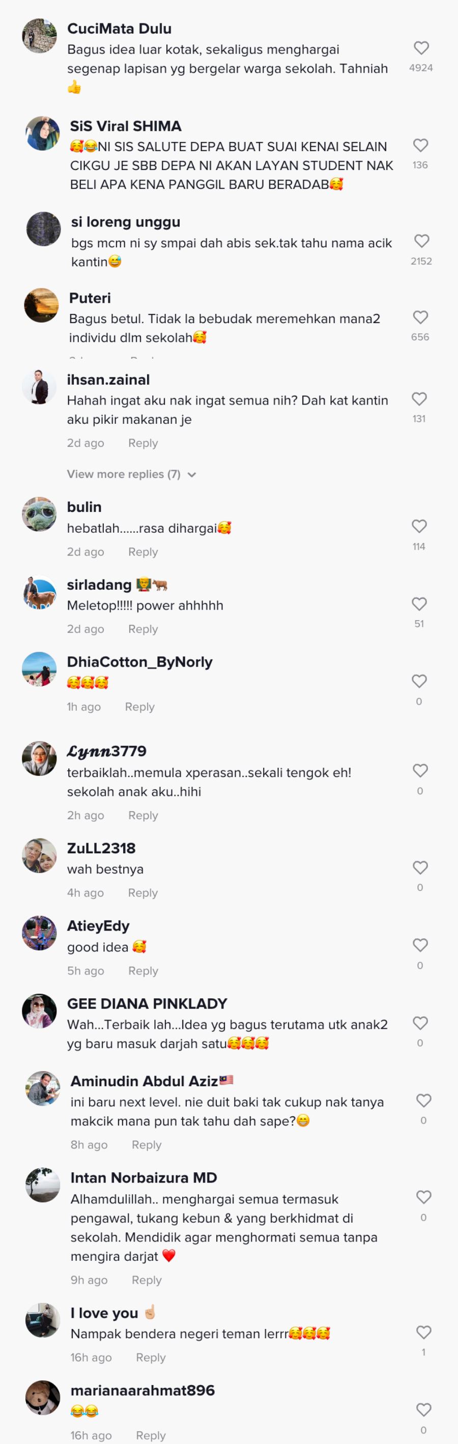 sekolah di perak ini dipuji buat sesi suai kenal makcik kantin