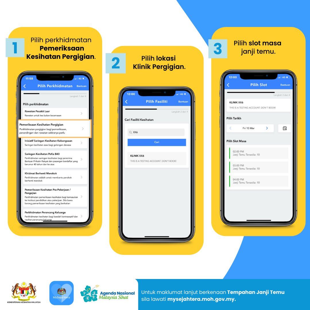 【附教程】6个步骤教你用mysejahtera预约牙科！