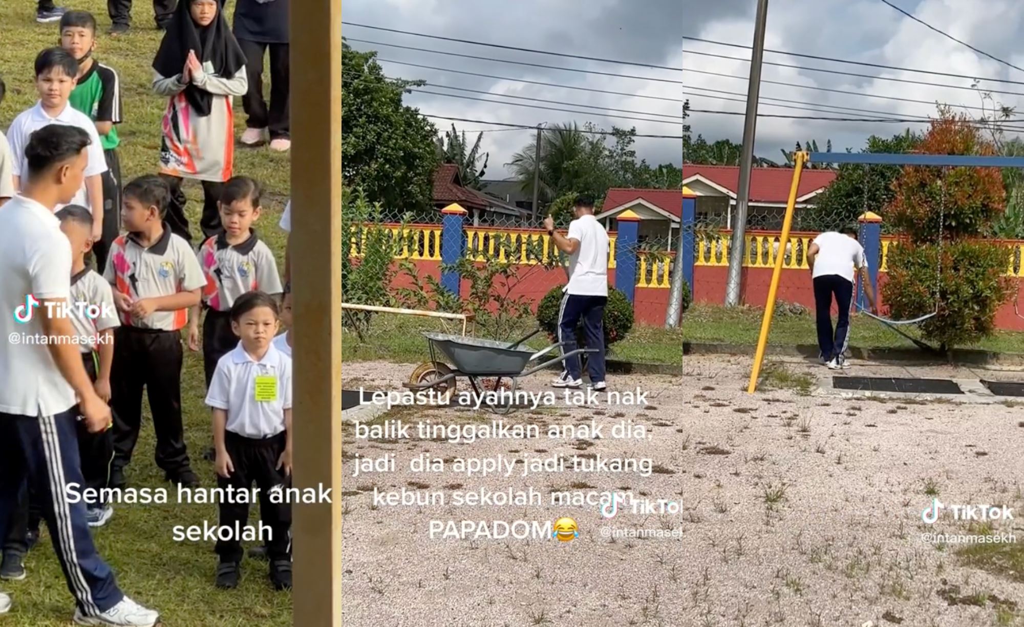 father “works” as school gardener because he doesn’t want to leave his son