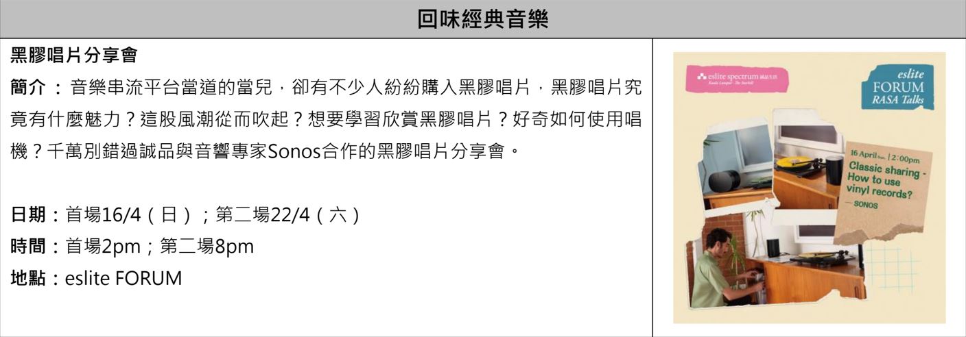 诚品生活斋戒月开复古趴！精彩要点一次看！