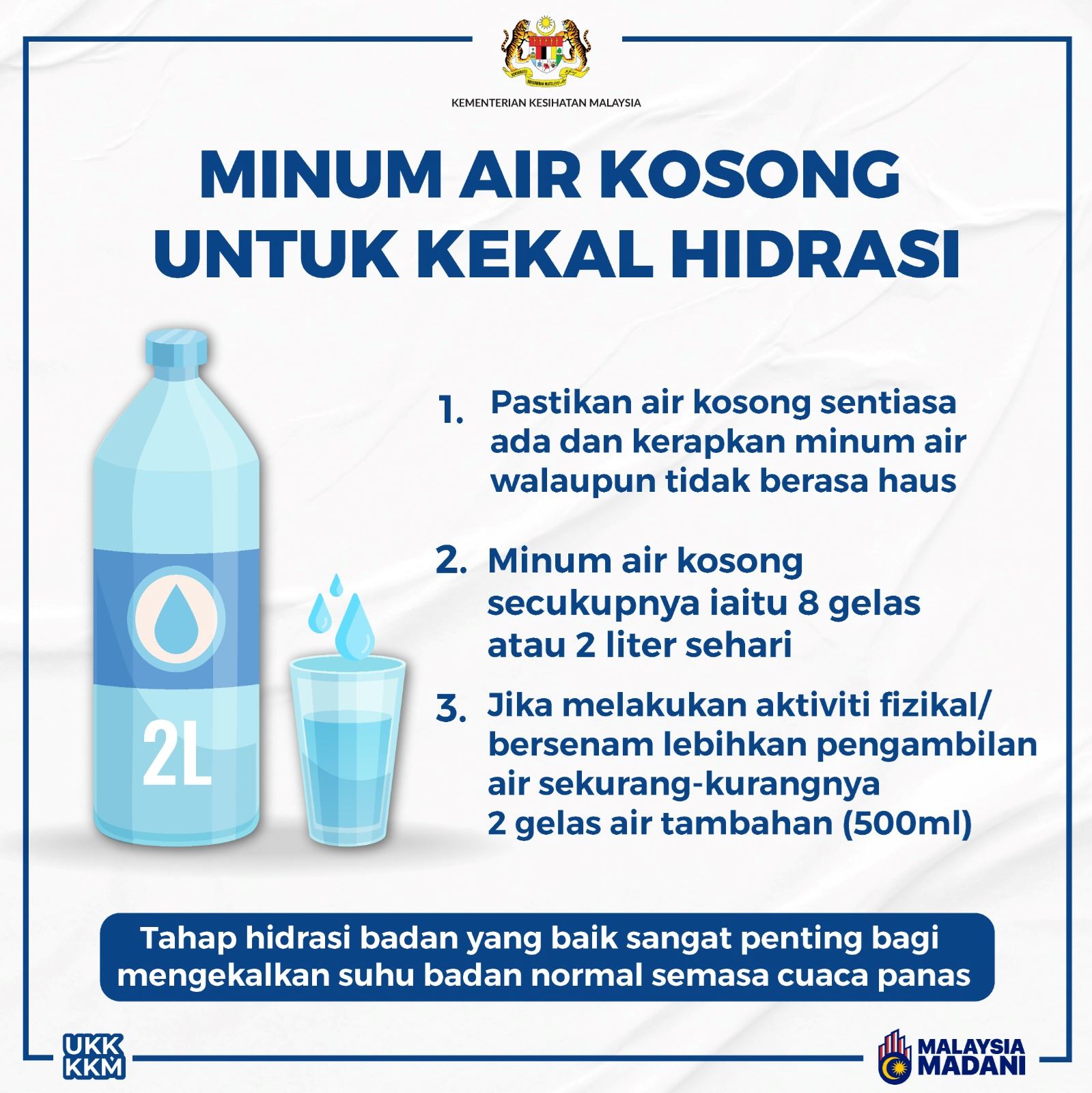 strok haba landa malaysia, lebihkan minum air kosong